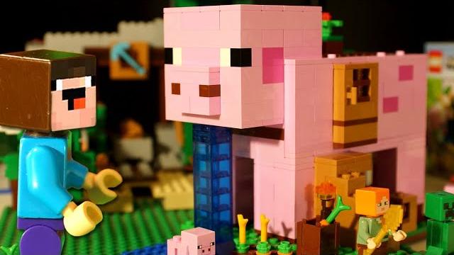 Дом свинья и лего утопленник для нубика - lego minecraft 2021 Дом свинья и лего утопленник для нубика - lego minecraft 2021