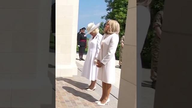 Awkward moment brigitte macron breaks royal protocol as she tries to hold queen camilla's hand Awkward moment brigitte macron breaks royal protocol as she tries to hold queen camilla's hand