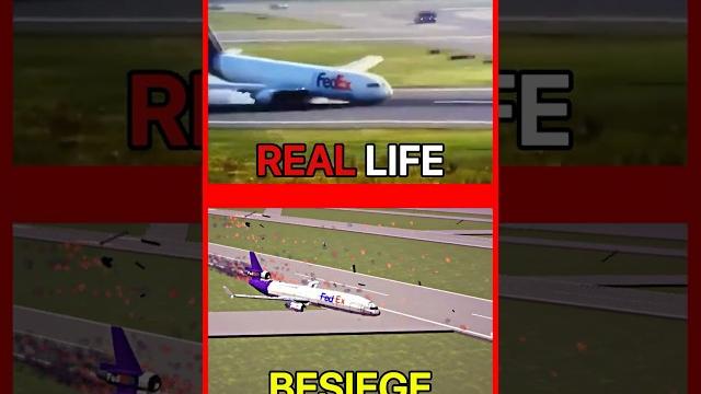Fedex plane crash | real life vs besiege Fedex plane crash | real life vs besiege