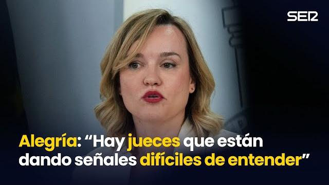 Pilar alegría apoya al fiscal general: “hay jueces que están haciendo cosas difíciles de entender” Pilar alegría apoya al fiscal general: “hay jueces que están haciendo cosas difíciles de entender”