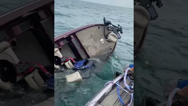 Bass boat sinks on lake st. clair Bass boat sinks on lake st. clair