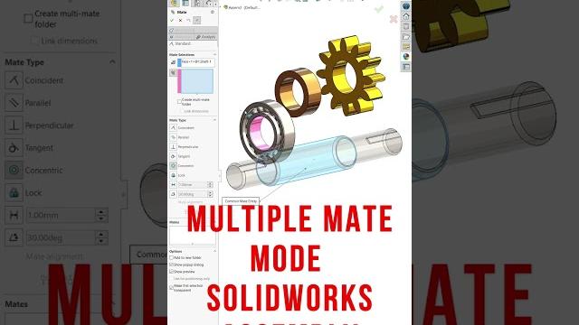 Multiple mate mode in solidworks assembly Multiple mate mode in solidworks assembly