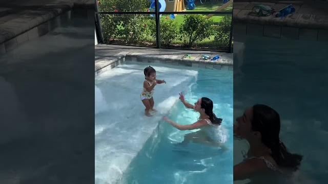 Her new favorite thing to do in the pool #thecarlins #shorts #cutebaby #babyswimming #pool #viral Her new favorite thing to do in the pool #thecarlins #shorts #cutebaby #babyswimming #pool #viral