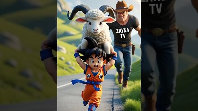 Young goku steals a sheep cub that gets bigger Young goku steals a sheep cub that gets bigger