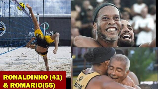 Ronaldinho and romario brilliance on foot volley Ronaldinho and romario brilliance on foot volley