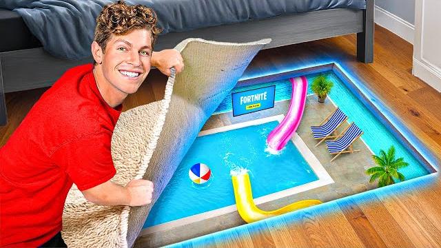 I built a secret pool in my room! I built a secret pool in my room!