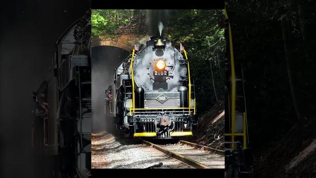 Reading & northern #2102 storms through a tunnel near jim thorpe #train #steamtrains #trainspotting Reading & northern #2102 storms through a tunnel near jim thorpe #train #steamtrains #trainspotting