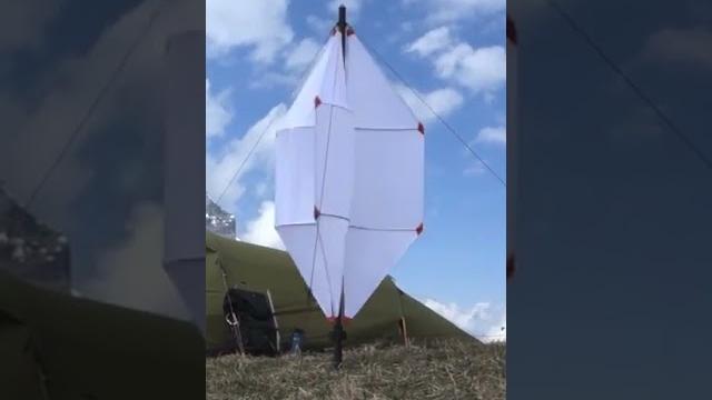 This wind turbine works with an extendable pole This wind turbine works with an extendable pole
