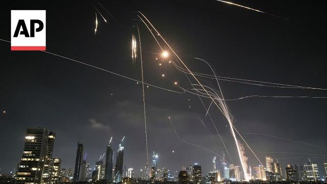 Interceptions in tel aviv after iran missile attack on israel Interceptions in tel aviv after iran missile attack on israel