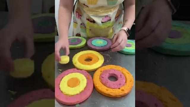 Rainbows on rainbows! the happiest rainbow cake ever Rainbows on rainbows! the happiest rainbow cake ever