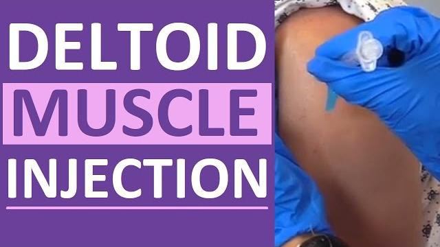 Intramuscular injection in deltoid muscle with z-track technique Intramuscular injection in deltoid muscle with z-track technique