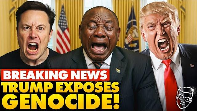 Shock: trump forces south african president to watch white genocide video in oval office, then... Shock: trump forces south african president to watch white genocide video in oval office, then...