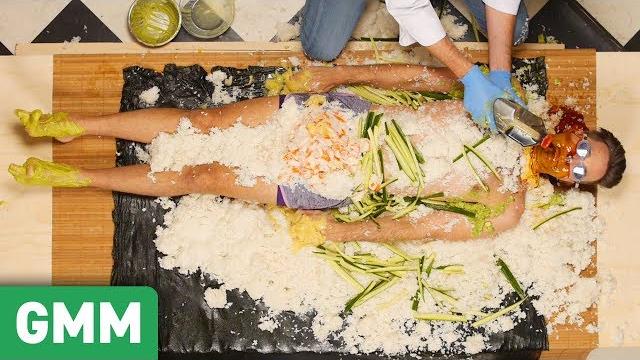 Human sushi roll challenge Human sushi roll challenge