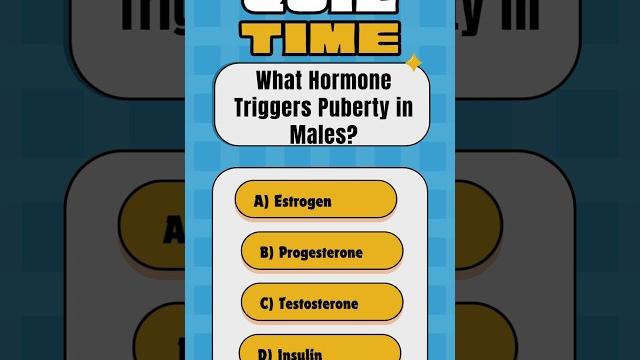 What hormone triggers puberty in males | gk question | general knowledge quiz questions #shorts What hormone triggers puberty in males | gk question | general knowledge quiz questions #shorts