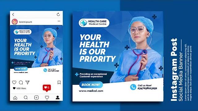 Health care instagram post design - social media banner design in pixellab | pixellab tutorial Health care instagram post design - social media banner design in pixellab | pixellab tutorial