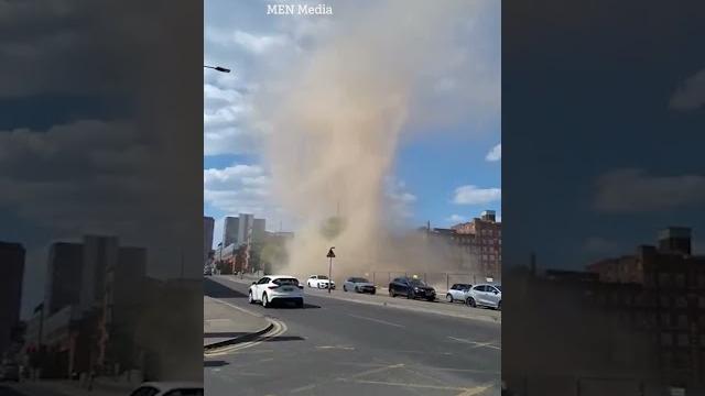 Terrifying moment ‘dust devil’ rips through uk city centre bringing traffic to a standstill #news Terrifying moment ‘dust devil’ rips through uk city centre bringing traffic to a standstill #news