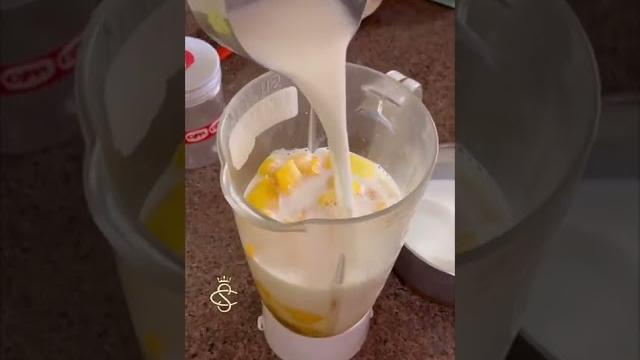 Tasty mango shake preparation Tasty mango shake preparation