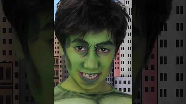 Hulk face paint | easy superhero face paint for kids #shorts Hulk face paint | easy superhero face paint for kids #shorts