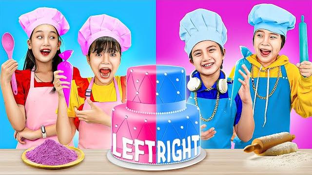 Left or right? baby doll & friends make cake challenge - funny stories about baby doll family Left or right? baby doll & friends make cake challenge - funny stories about baby doll family