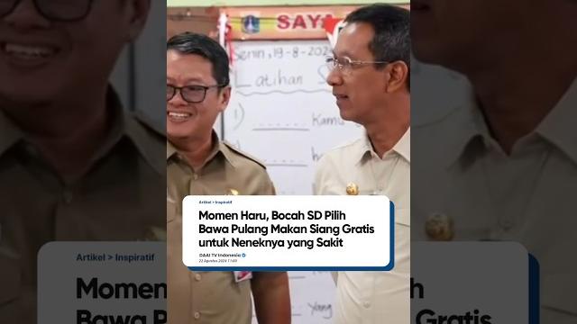 Bocah sd pilih bawa pulang makan siang untuk neneknya Bocah sd pilih bawa pulang makan siang untuk neneknya