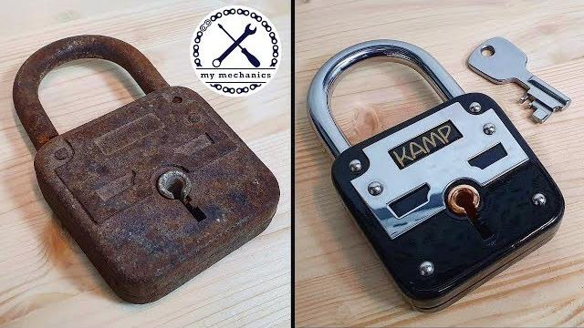 Broken rusty lock with missing key - restoration Broken rusty lock with missing key - restoration