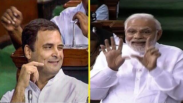 Rahul gandhi's hug & wink act and how pm modi responded | full video Rahul gandhi's hug & wink act and how pm modi responded | full video