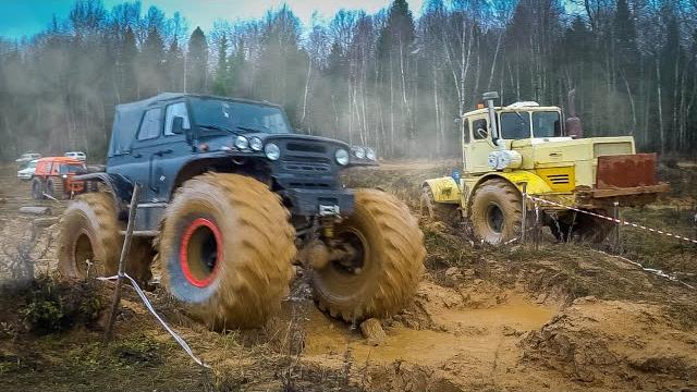 Псих на мега уазе поспорил с кировцем к700 на бездорожье / off road Псих на мега уазе поспорил с кировцем к700 на бездорожье / off road