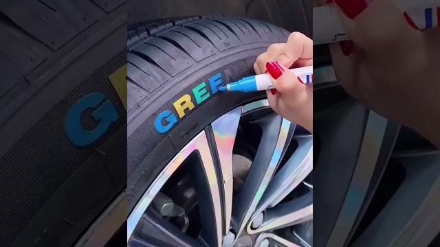 Tire graffiti paint pen big brother said that the horsepower has increased, many horses have bec Tire graffiti paint pen big brother said that the horsepower has increased, many horses have bec