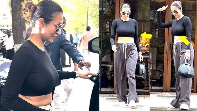 Omg no bra malaika arora got embarrassed for not wearing bra in public snapped with son Omg no bra malaika arora got embarrassed for not wearing bra in public snapped with son