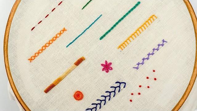 Top 12 stitches in hand embroidery | tutorial for beginners Top 12 stitches in hand embroidery | tutorial for beginners