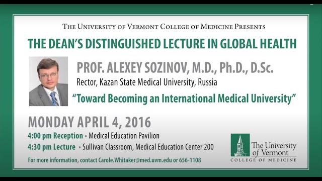 Dean's distinguished lecture in global health 'toward becoming an international medical university' Dean's distinguished lecture in global health 'toward becoming an international medical university'