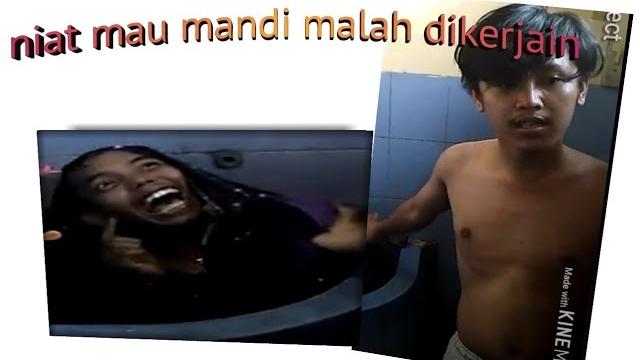 Mau mandi malah dikerjain Mau mandi malah dikerjain