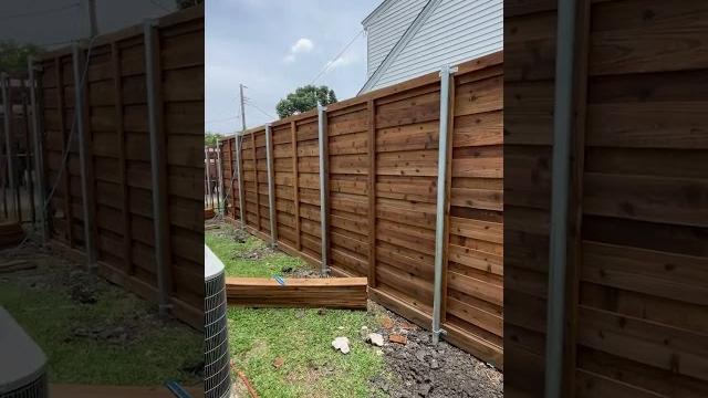 8' horizontal board-on-board fence installation in dallas, texas #fence #company #dallas 8' horizontal board-on-board fence installation in dallas, texas #fence #company #dallas