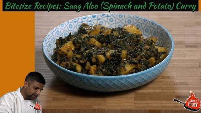 Saag aloo (spinach and potato) curry restaurant style pakistani/indian palak recipe:bitesize recipes Saag aloo (spinach and potato) curry restaurant style pakistani/indian palak recipe:bitesize recipes