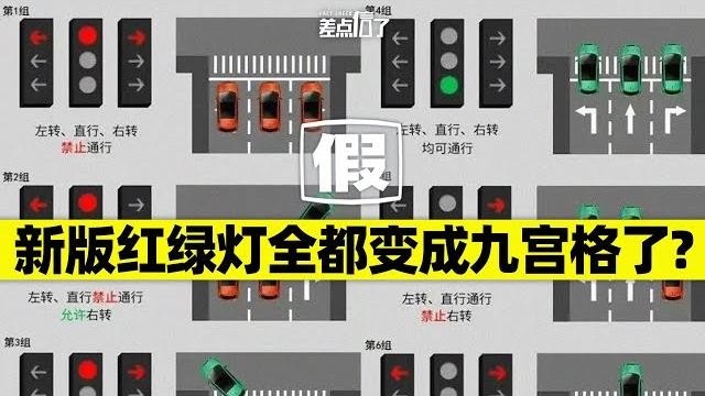 新版红绿灯全变“九宫格”,取消倒计时?【差点信了】 新版红绿灯全变“九宫格”,取消倒计时?【差点信了】