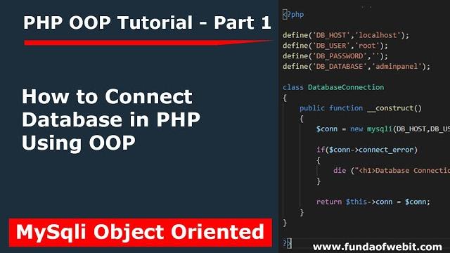 Php oop tutorial 1: how to connect database in php using oop | php oop database connection w/ mysqli Php oop tutorial 1: how to connect database in php using oop | php oop database connection w/ mysqli