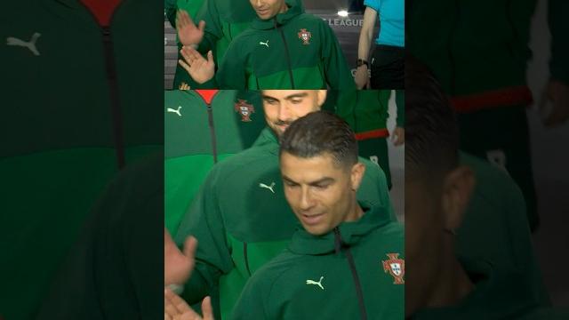 Wholesome: cristiano ronaldo high-fives all of the mascots before the uefa nations league final Wholesome: cristiano ronaldo high-fives all of the mascots before the uefa nations league final