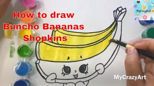 How to draw buncho bananas shopkins How to draw buncho bananas shopkins
