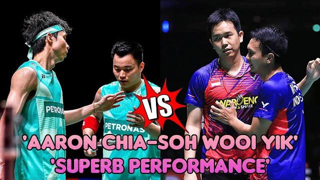 Superb!! aaron chia-soh wooi yik (mas) vs m.ahsan-hendra setiawan (idn)‼️#badmintonsuperstar Superb!! aaron chia-soh wooi yik (mas) vs m.ahsan-hendra setiawan (idn)‼️#badmintonsuperstar