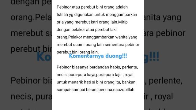 Pebinor: perebut bini orang Pebinor: perebut bini orang