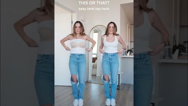 Easy hack to crop your tank tops without cutting it! ️ #shorts Easy hack to crop your tank tops without cutting it! ️ #shorts