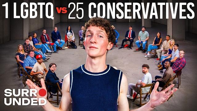 1 lgbtq+ activist vs 25 conservatives (ft. zander moricz) | surrounded 1 lgbtq+ activist vs 25 conservatives (ft. zander moricz) | surrounded