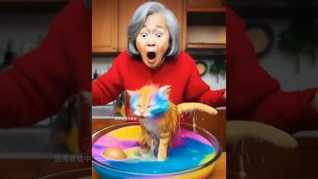 While the mistress is making an omelette, the cat falls down and gets infected! #shorts #cat While the mistress is making an omelette, the cat falls down and gets infected! #shorts #cat