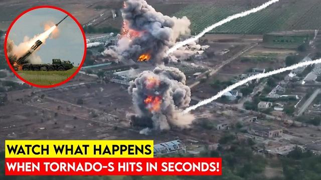 Shocking moment! russia just fired 12 rockets at once—tornado-s crushes nato-backed defenses! Shocking moment! russia just fired 12 rockets at once—tornado-s crushes nato-backed defenses!