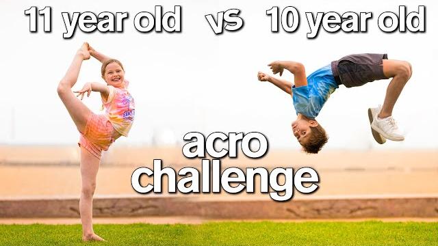 Boy vs girl acro gymnastics challenge (don't ship them ) Boy vs girl acro gymnastics challenge (don't ship them )