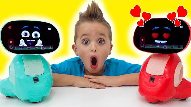 Vlad and niki play with miko - smart toy robot for kids Vlad and niki play with miko - smart toy robot for kids
