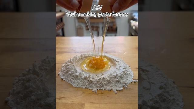 How to make homemade pasta for one… #shorts How to make homemade pasta for one… #shorts