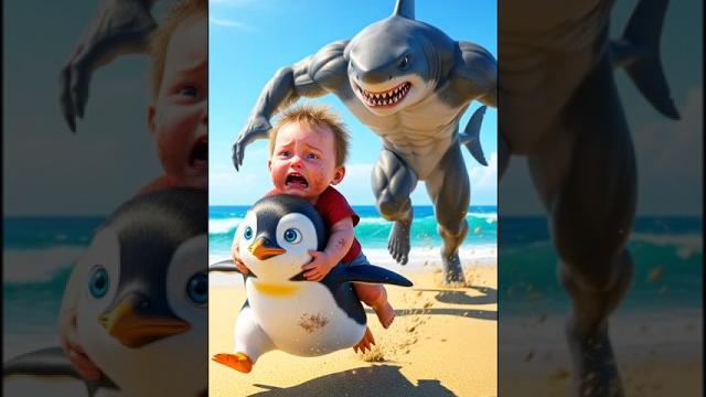 Penguin saves baby from tralalero tralala shark#rescue #animalrescue #shorts #shortfeeds #penguin Penguin saves baby from tralalero tralala shark#rescue #animalrescue #shorts #shortfeeds #penguin