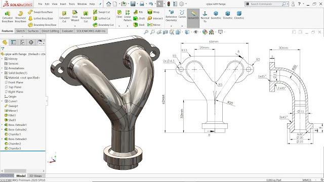 Solidworks tutorial pipe with flange Solidworks tutorial pipe with flange