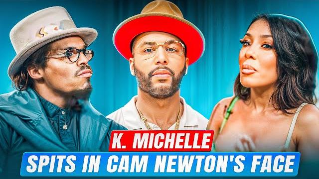 K. michelle spits in cam newton's face K. michelle spits in cam newton's face